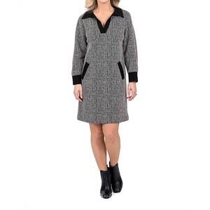 NEW SCAPA long sleeve mini dress in black